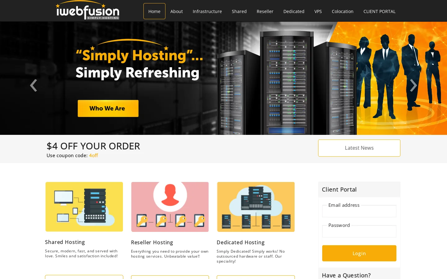 iWebFusion / H4Y Technologies LLC Homepage screenshot