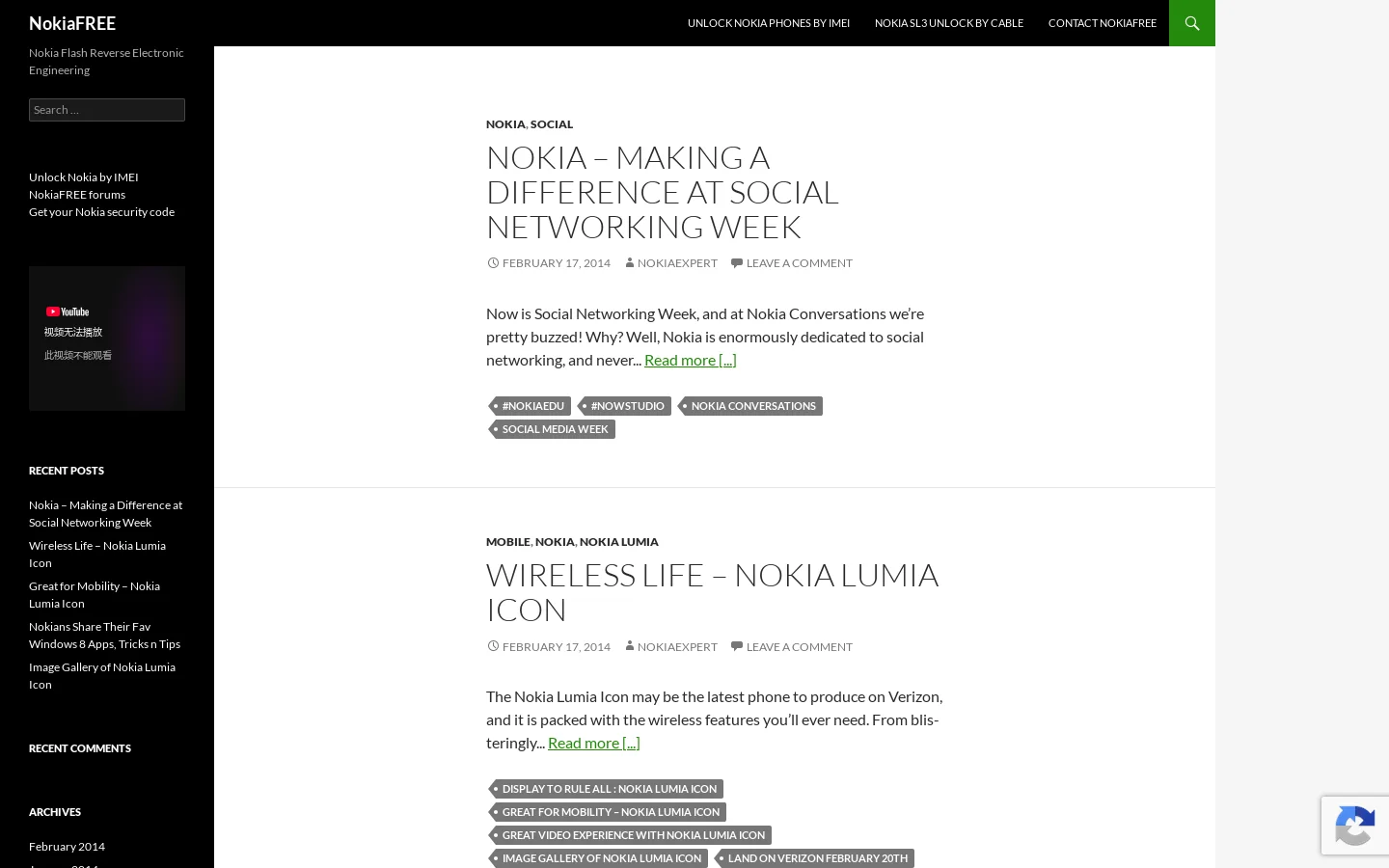NokiaFREE Homepage screenshot