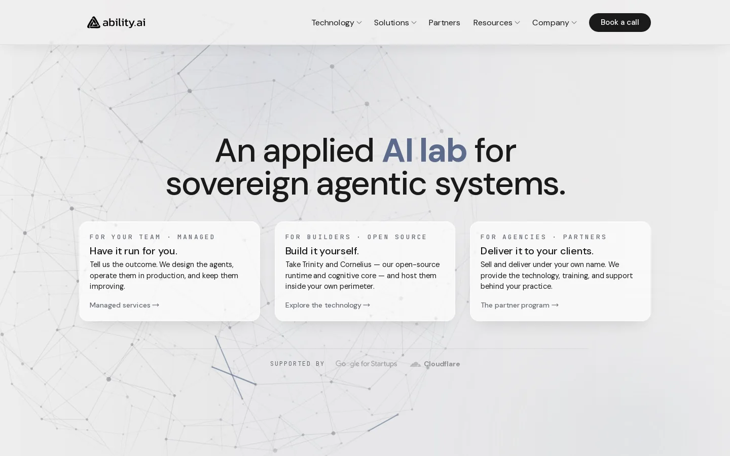 Ability.ai Homepage screenshot