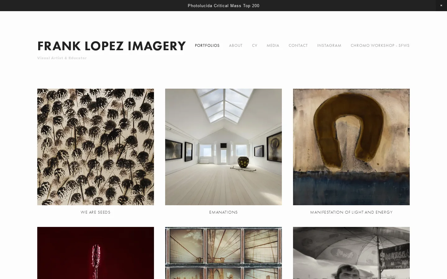 Frank Lopez Imagery Homepage screenshot
