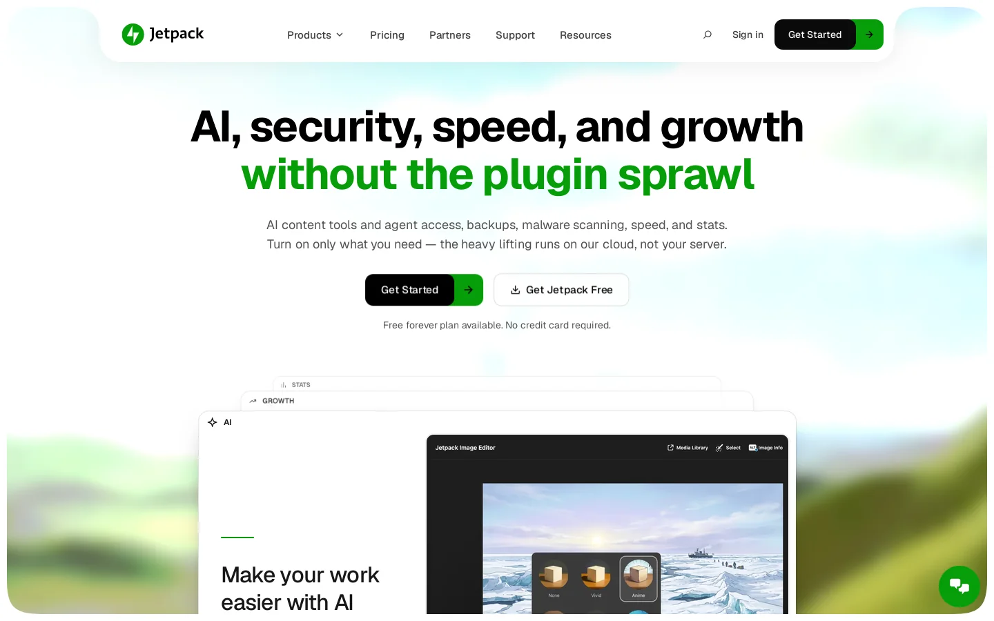 Jetpack Homepage screenshot