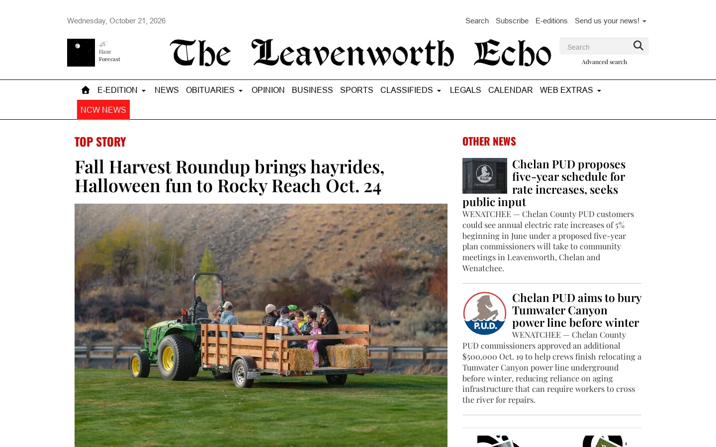 Home - The Leavenworth Echo Homepage screenshot