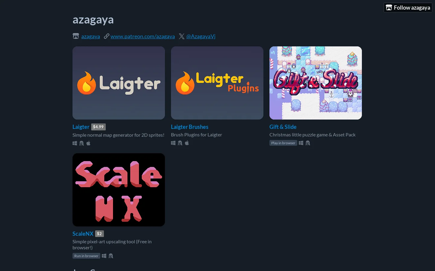 azagaya Homepage screenshot