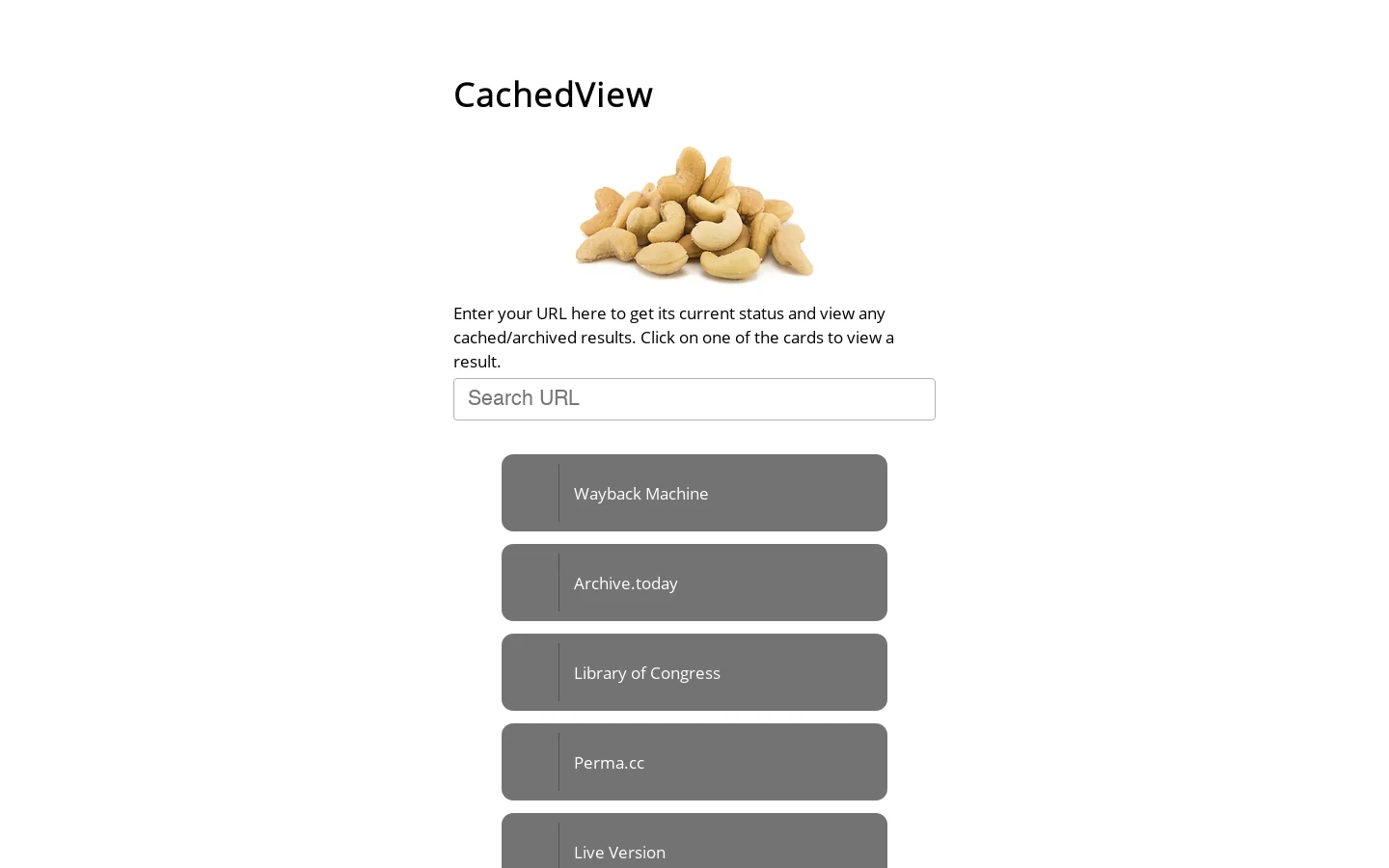 CachedView Homepage screenshot