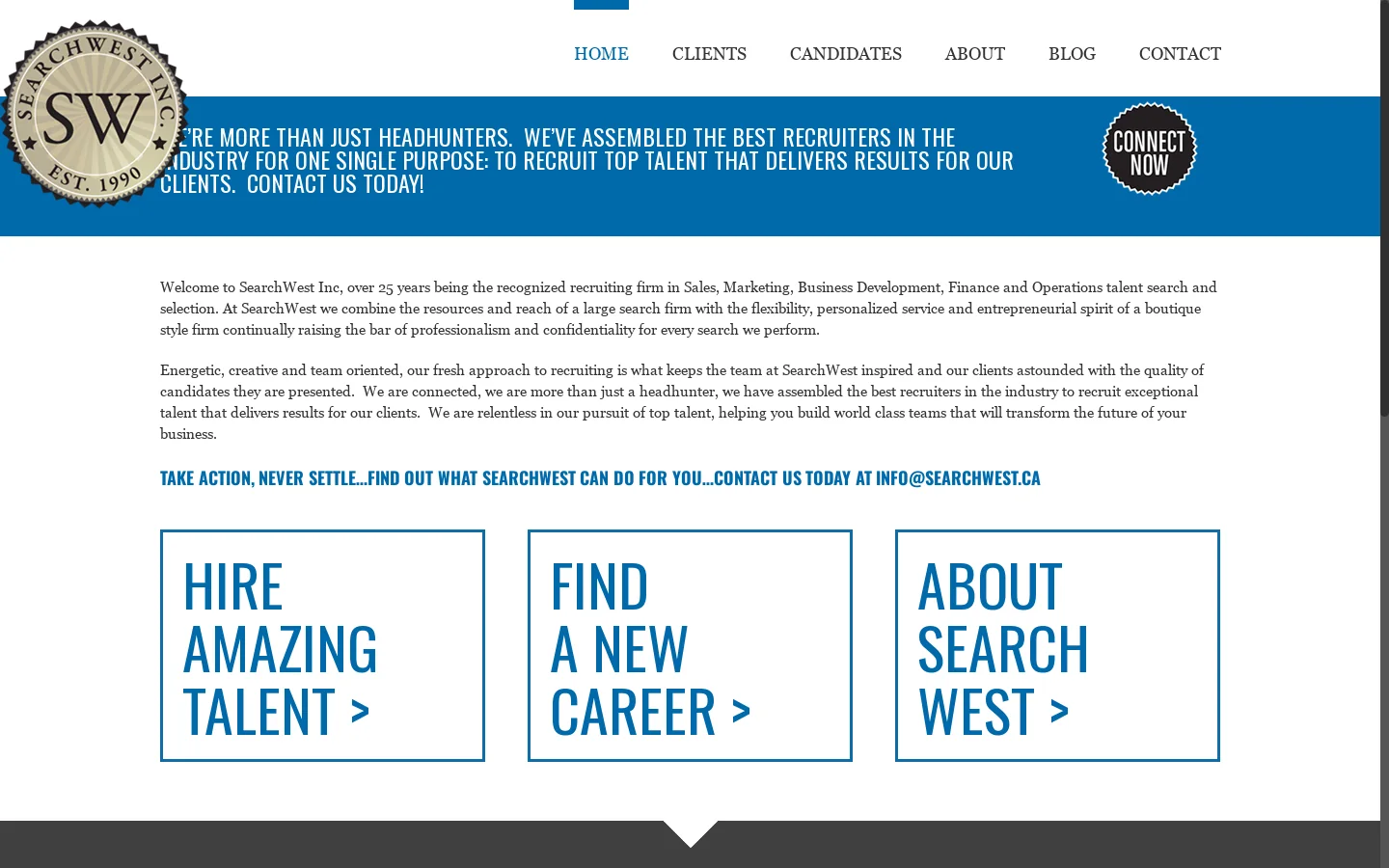 Vancouver Headhunters And Top Executive Search In BC Homepage screenshot