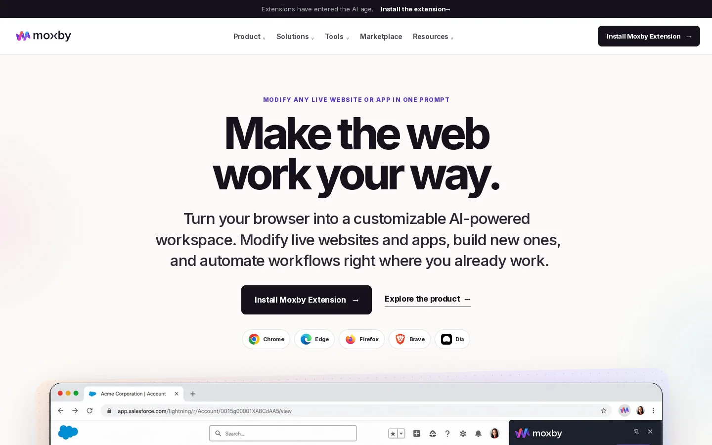 Moxby Homepage screenshot