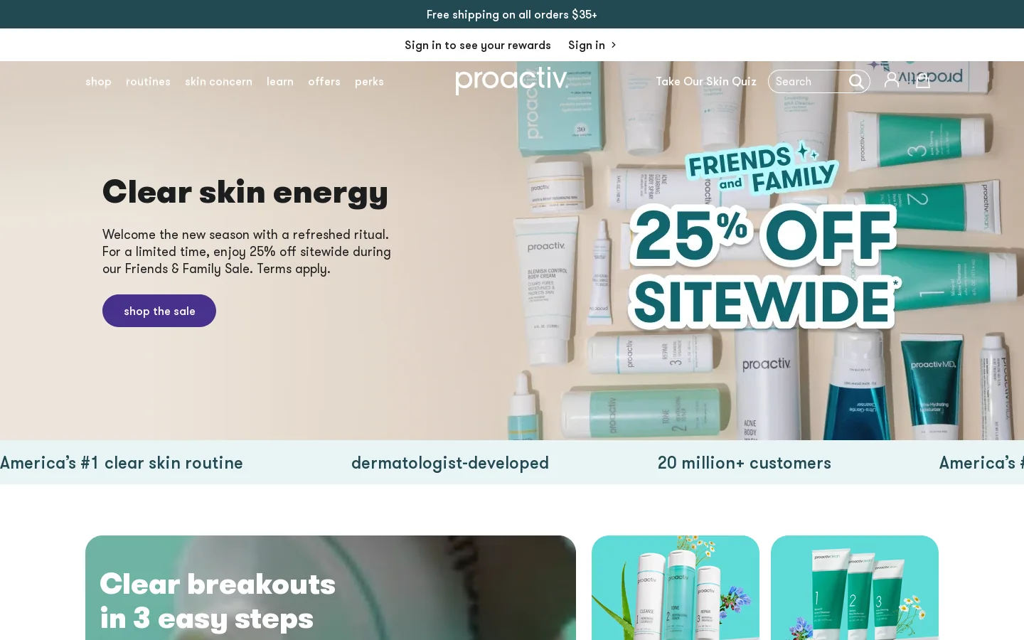 proactiv.com Homepage screenshot