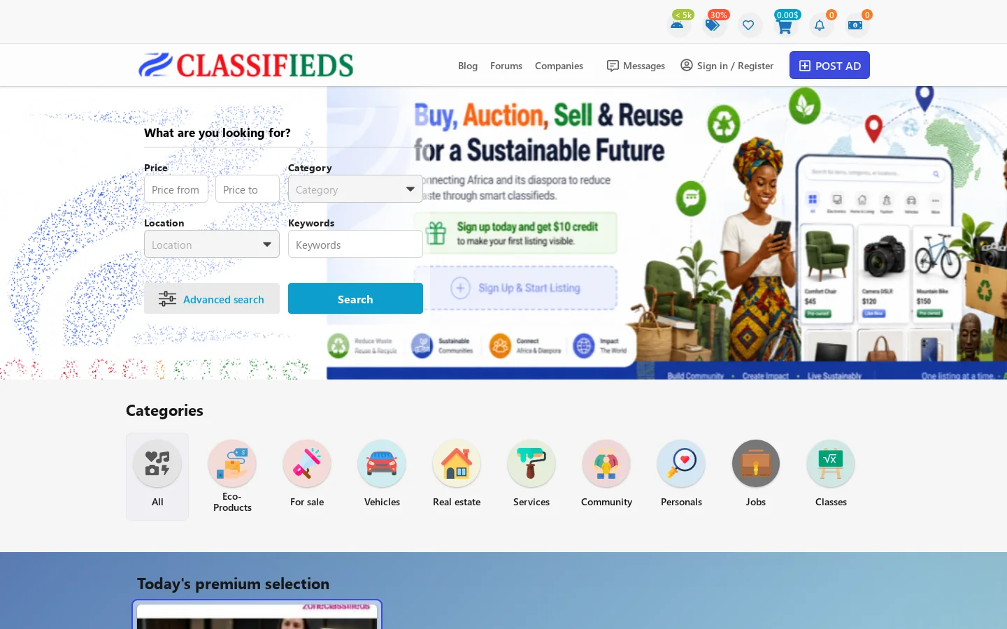 Buy & Sell in Nigeria, South Africa & UK Diaspora | Free Ads (English) Homepage screenshot