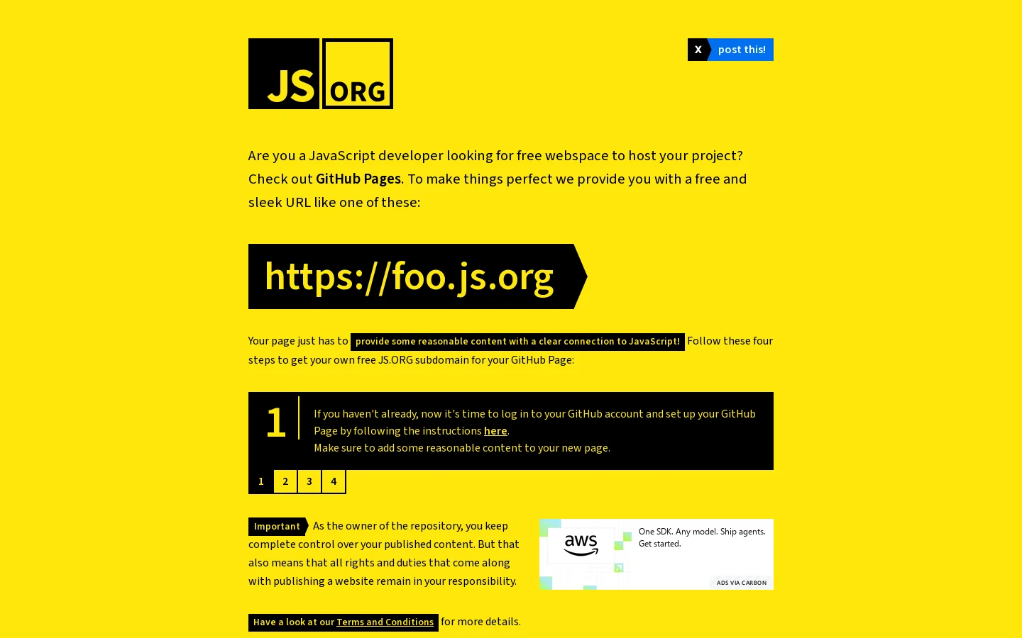 JS.ORG Homepage screenshot