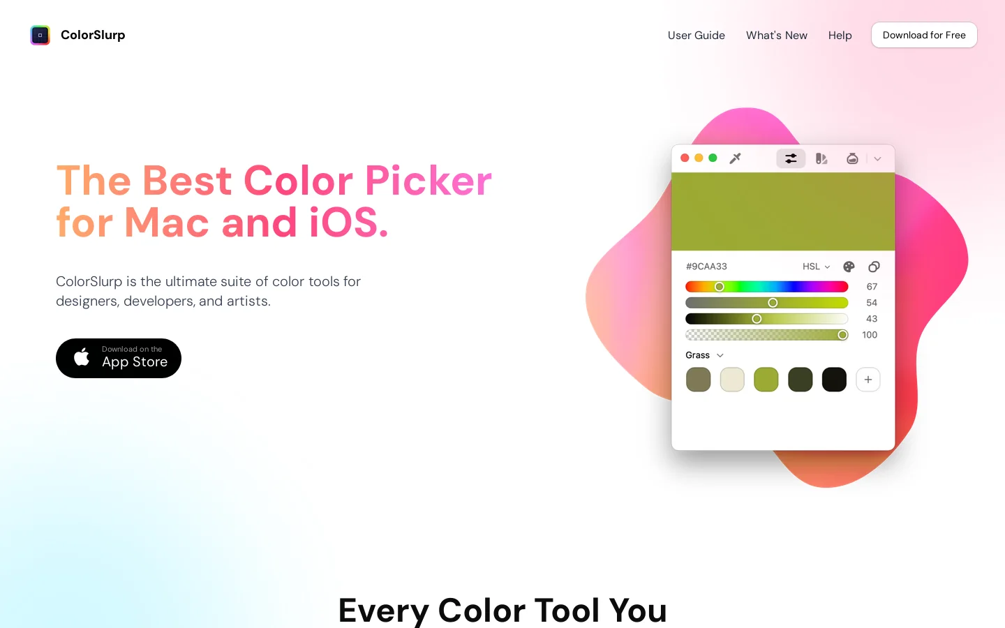 ColorSlurp Homepage screenshot