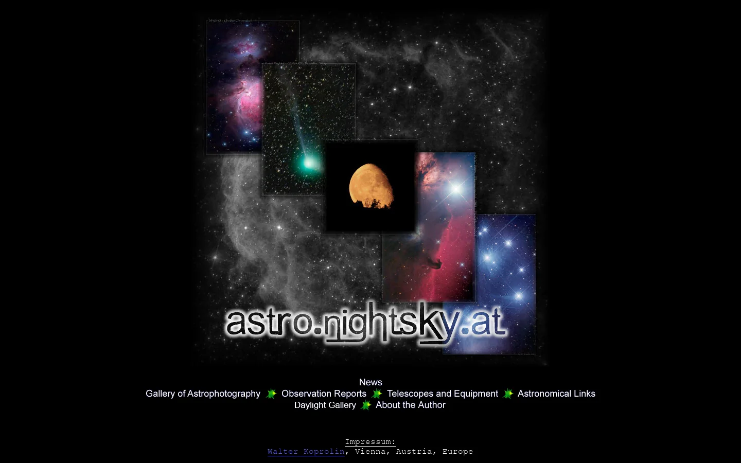 astro.nightsky.at Homepage screenshot