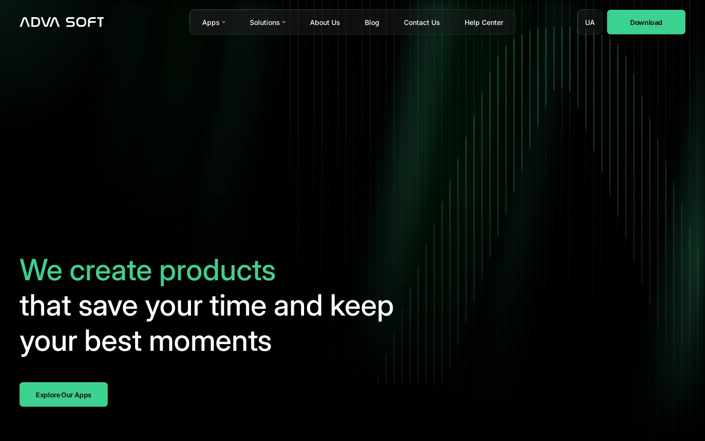 ADVA Soft Homepage screenshot