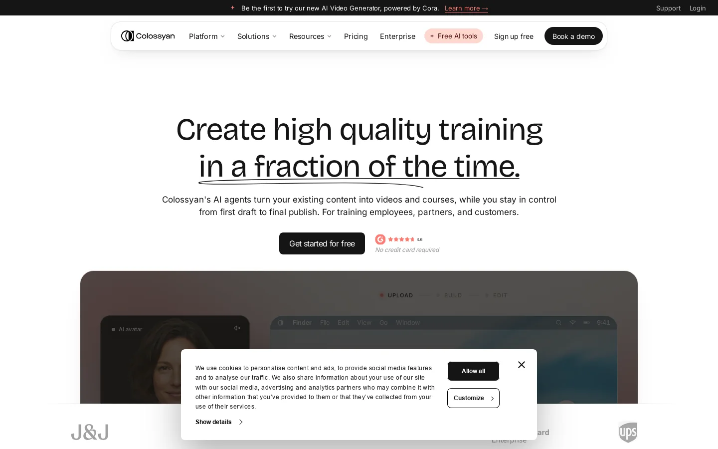 Colossyan Creator Homepage screenshot