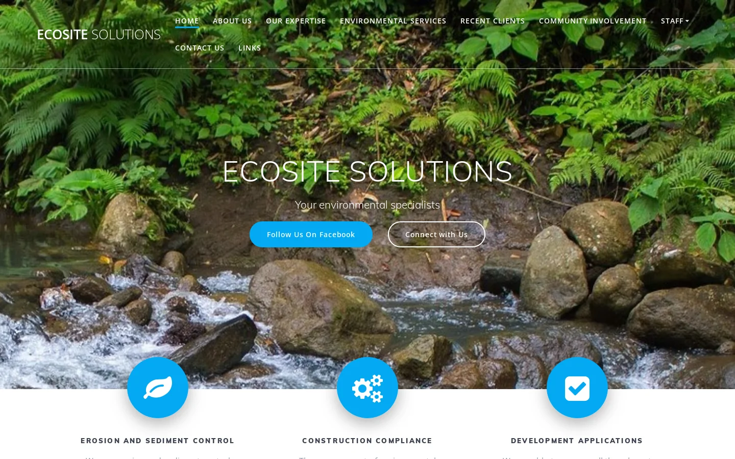 Ecosite Solutions Homepage screenshot