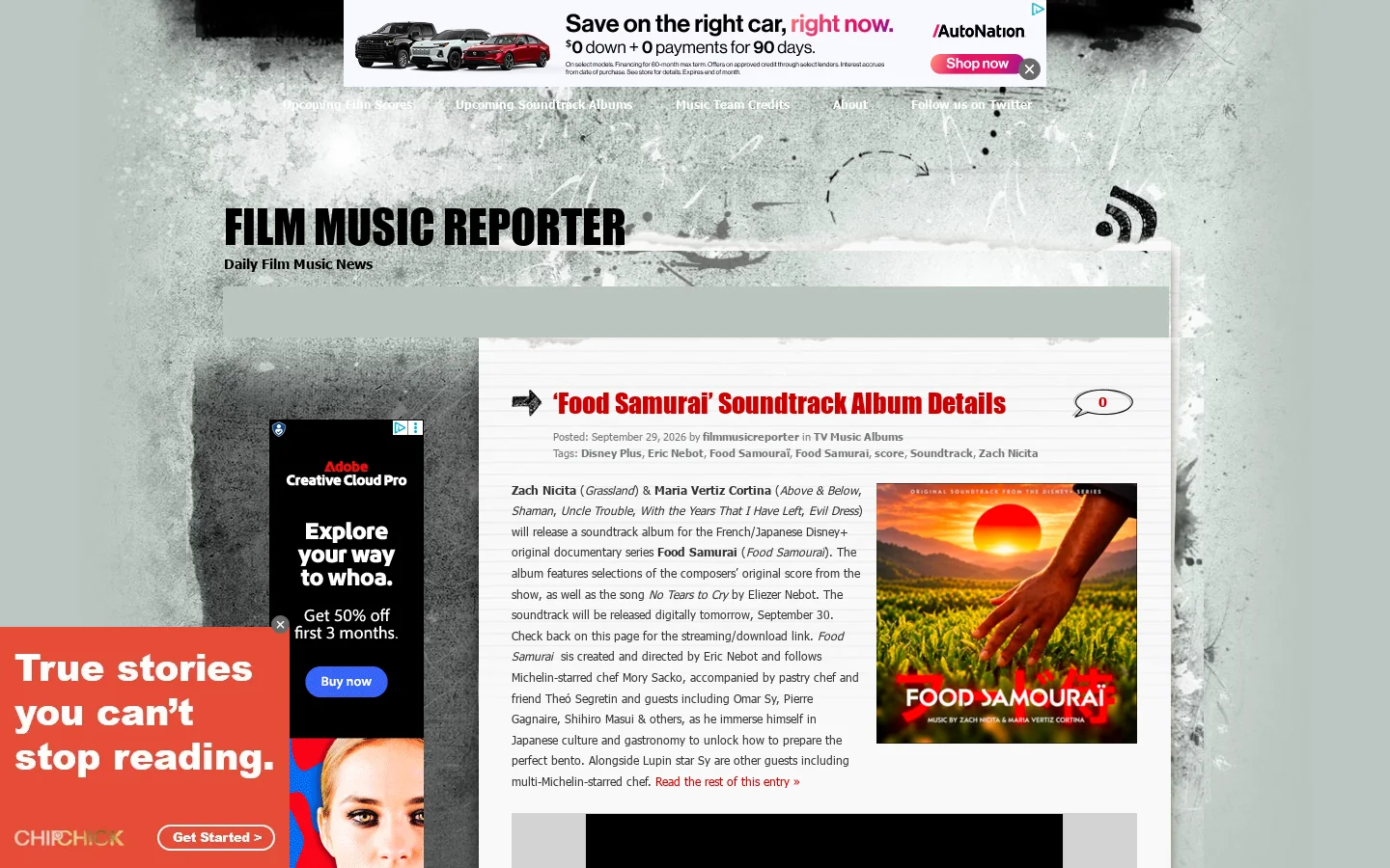 Film Music Reporter Homepage screenshot