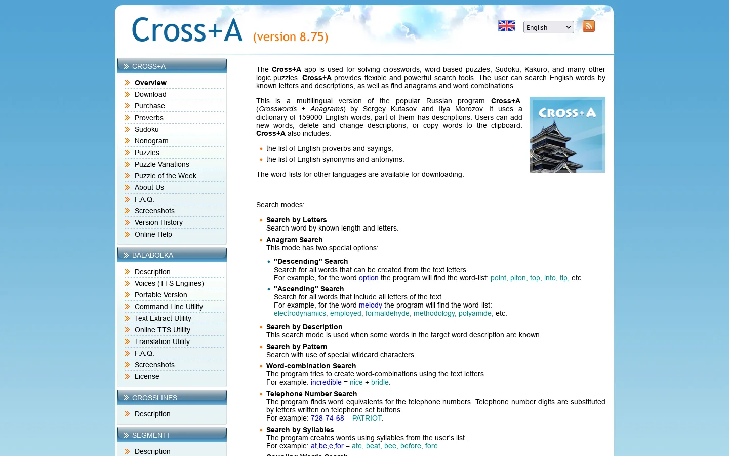 Cross+A :: App for Solving and Creating Puzzles Homepage screenshot
