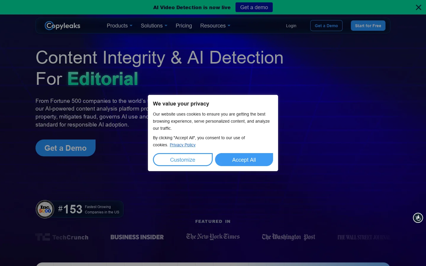 Copyleaks Homepage screenshot