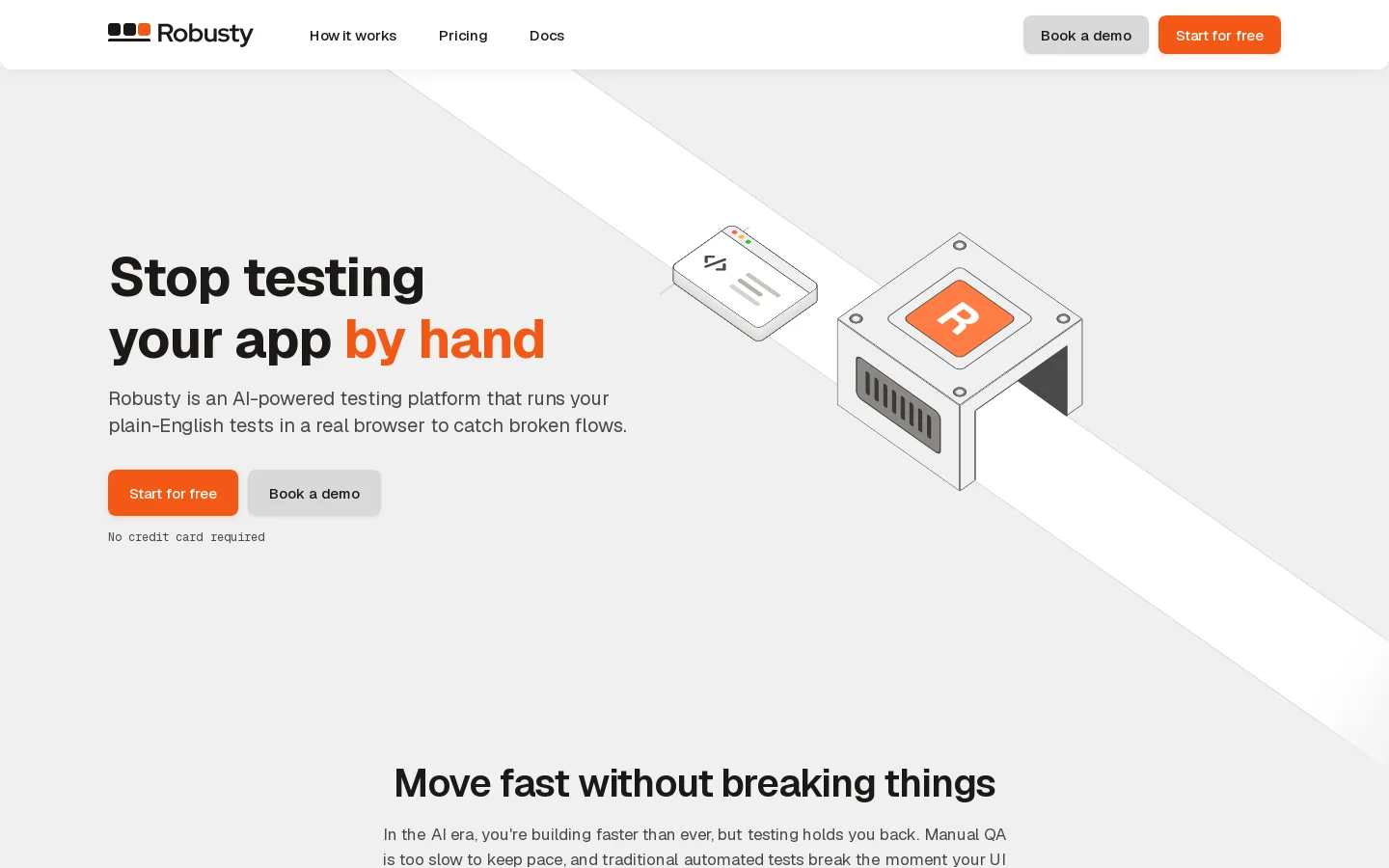 Robusty Homepage screenshot