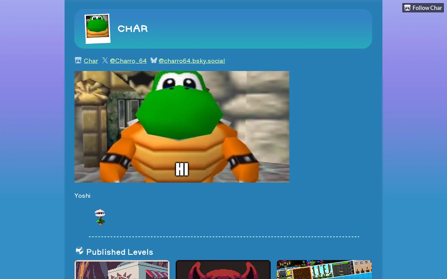 Char - itch.io Homepage screenshot