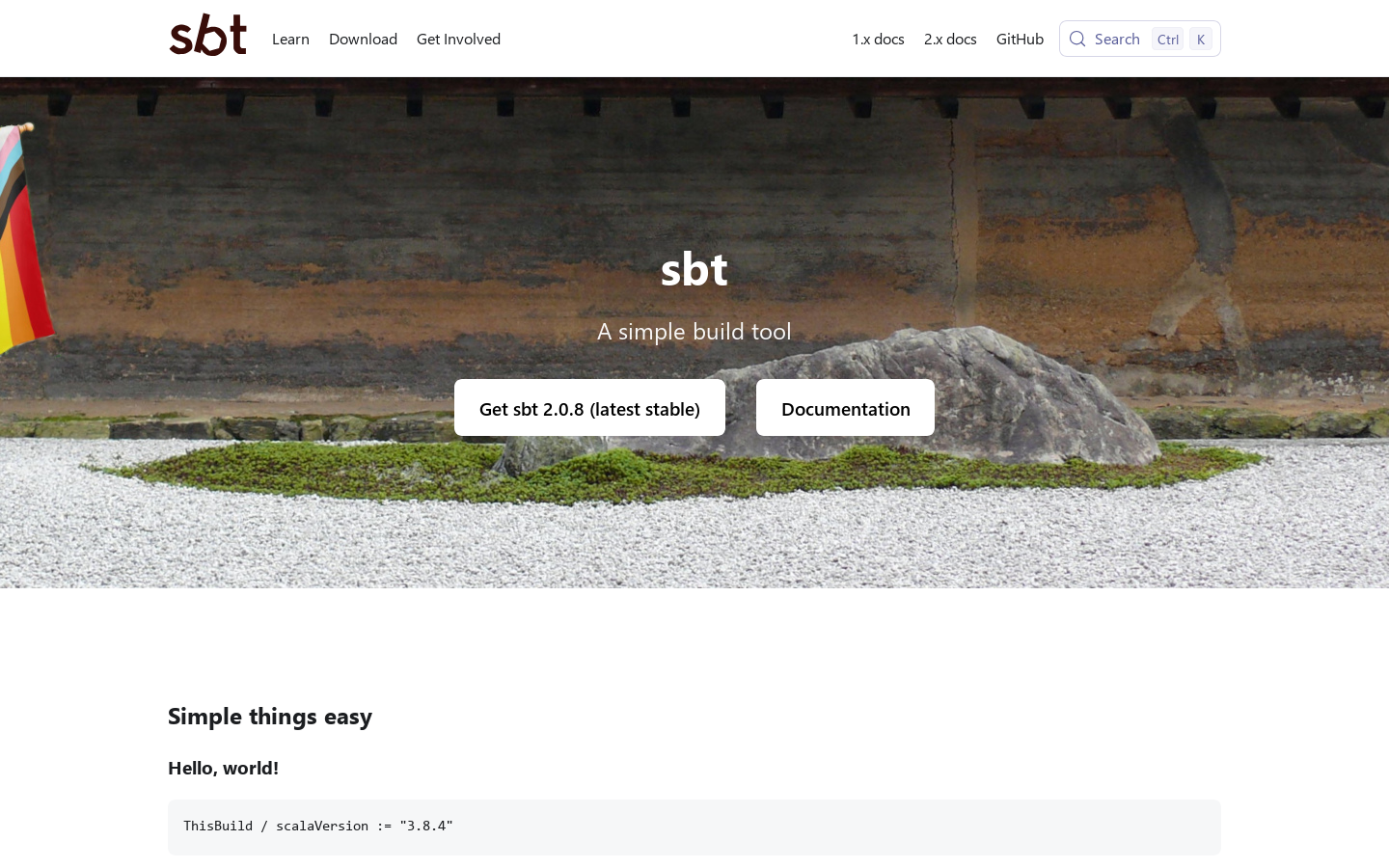 sbt, a simple build tool | sbt Homepage screenshot