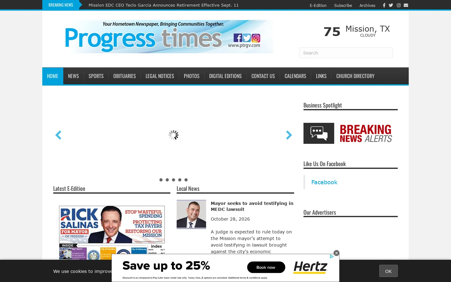 Progress Times Homepage screenshot