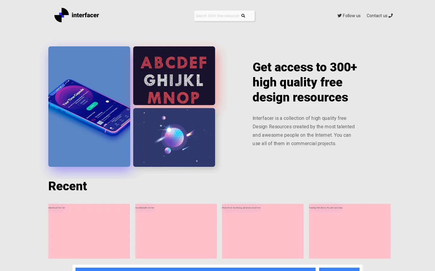 Interfacer Homepage screenshot