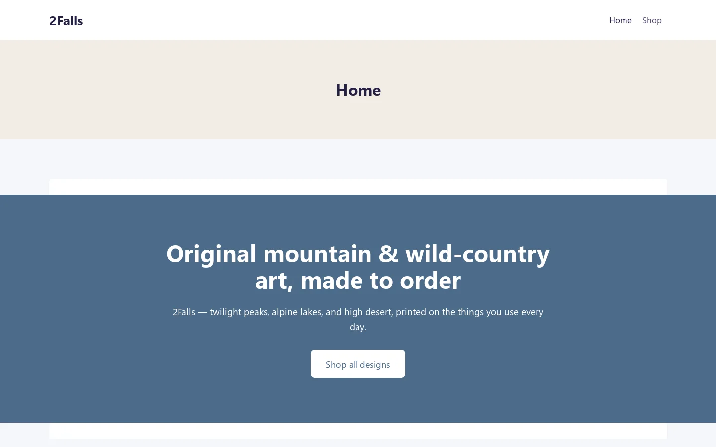 2Falls Homepage screenshot