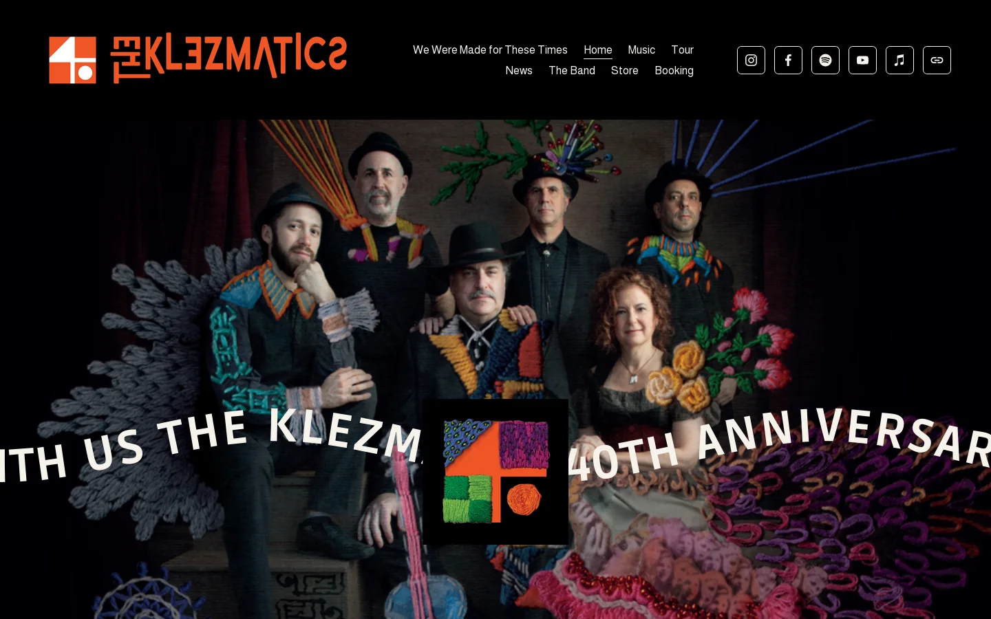 The Klezmatics 40th Homepage screenshot