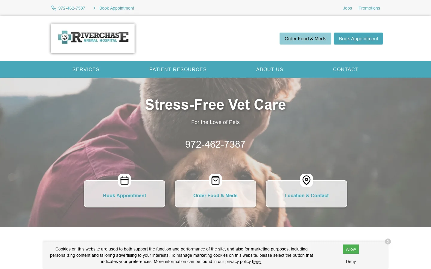 Riverchase Animal Hospital Homepage screenshot