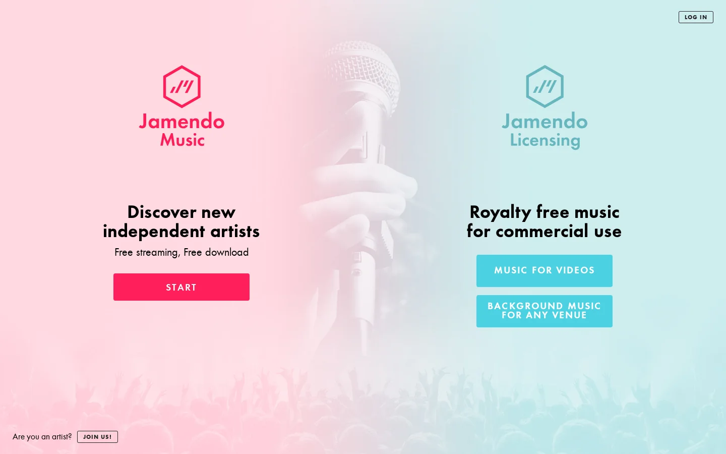 Jamendo Music Homepage screenshot