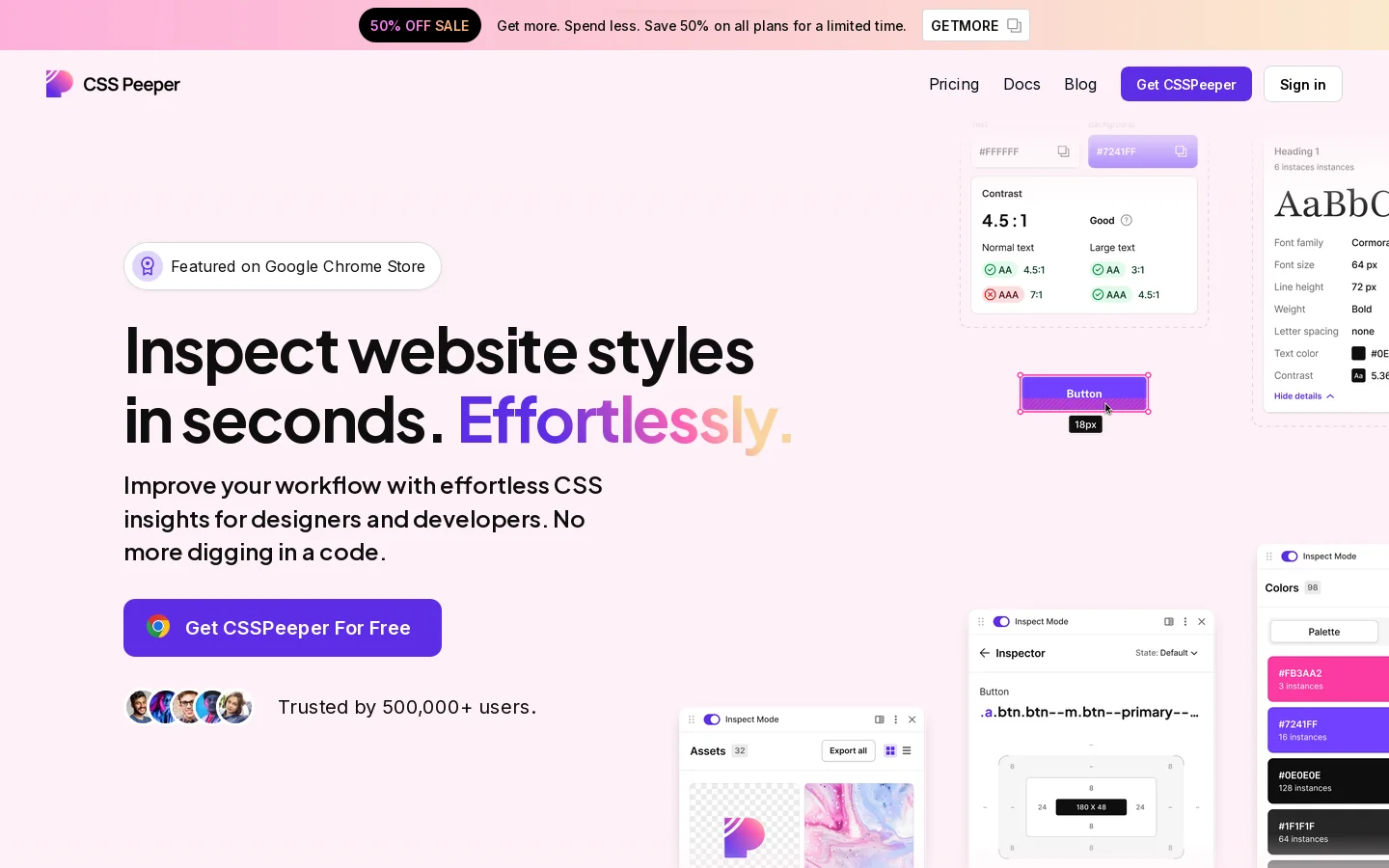 CSS Peeper Homepage screenshot