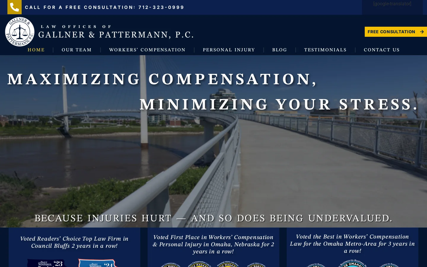 Law Offices of Gallner & Pattermann, P.C Homepage screenshot
