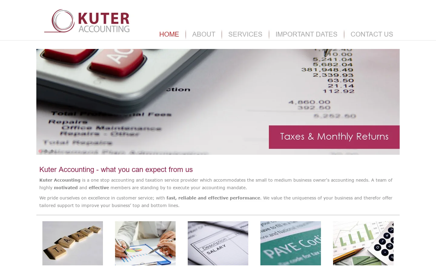 Home of Kuter Accounting Homepage screenshot