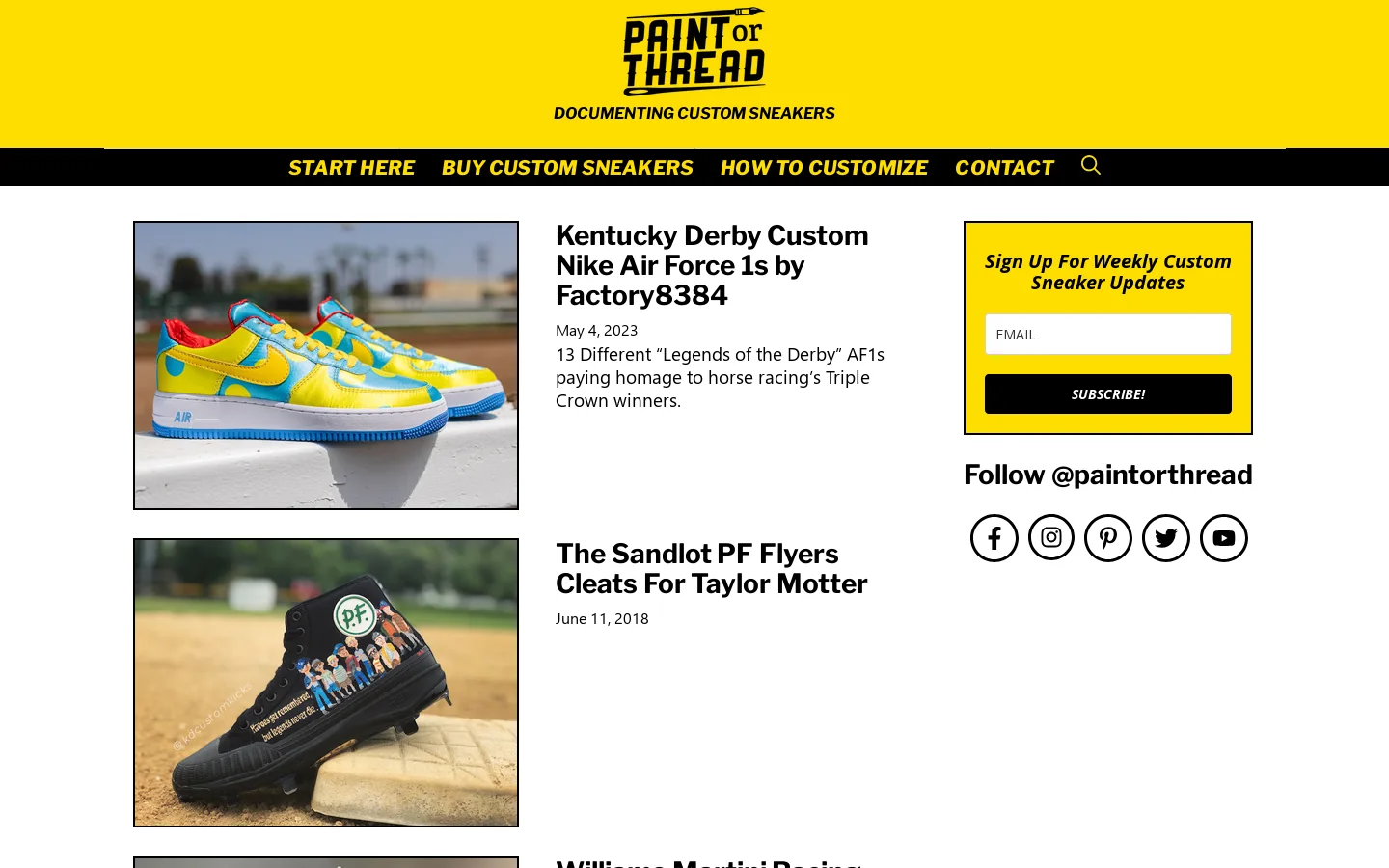Documenting Custom Sneakers – A Curated Look Upon The Sub-Culture of Customized Sneakers Homepage screenshot