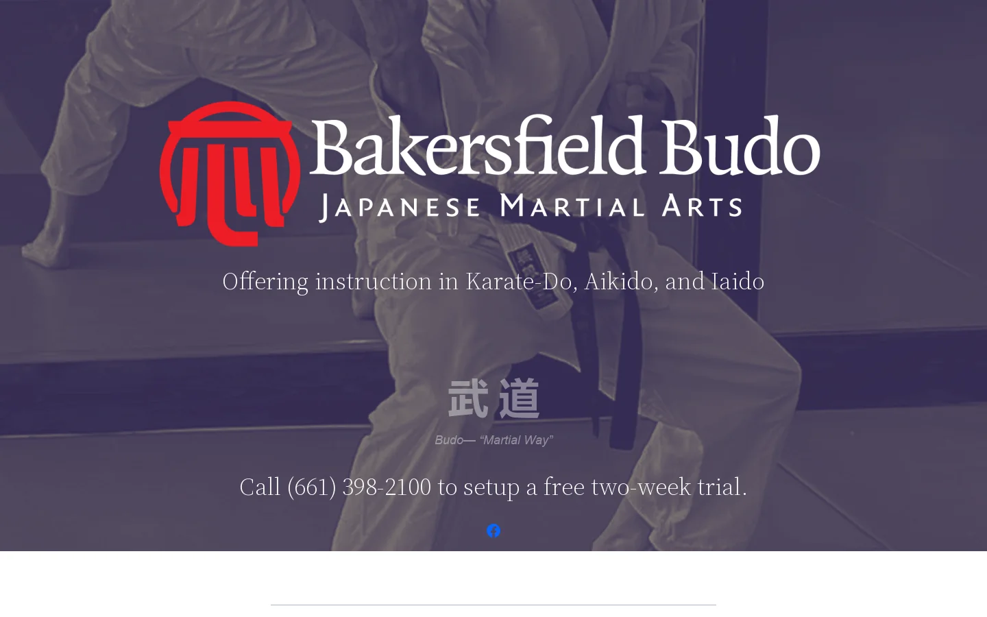 Bakersfield Budo Homepage screenshot
