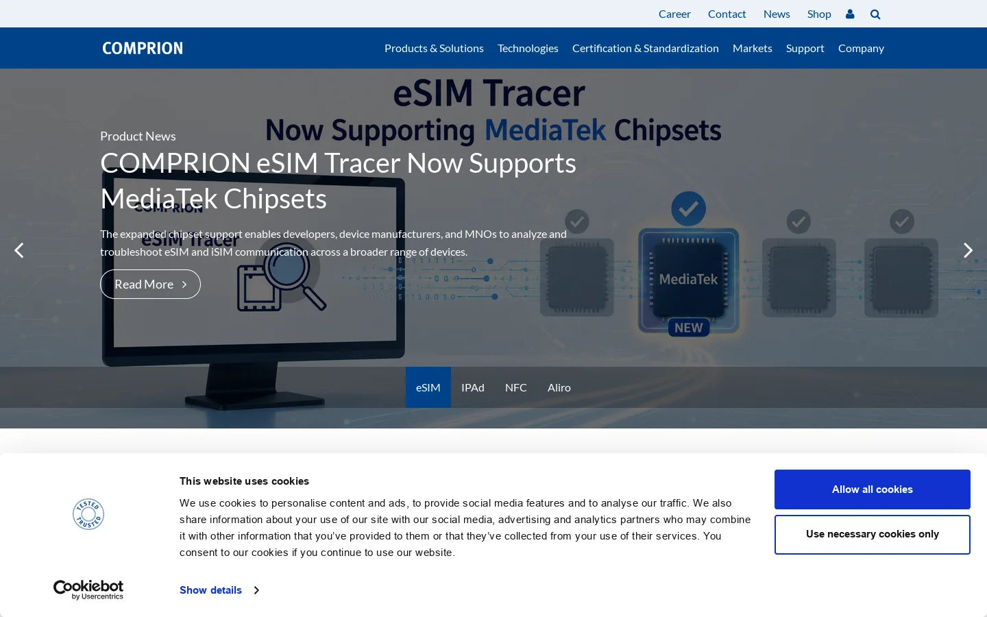 COMPRION Homepage screenshot