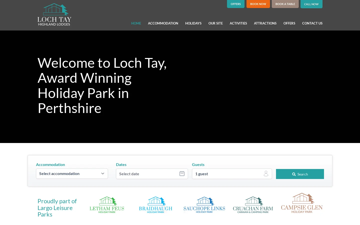 Loch Tay Highland Lodges | Holiday Lodges, Glamping and Hot Tubs Homepage screenshot