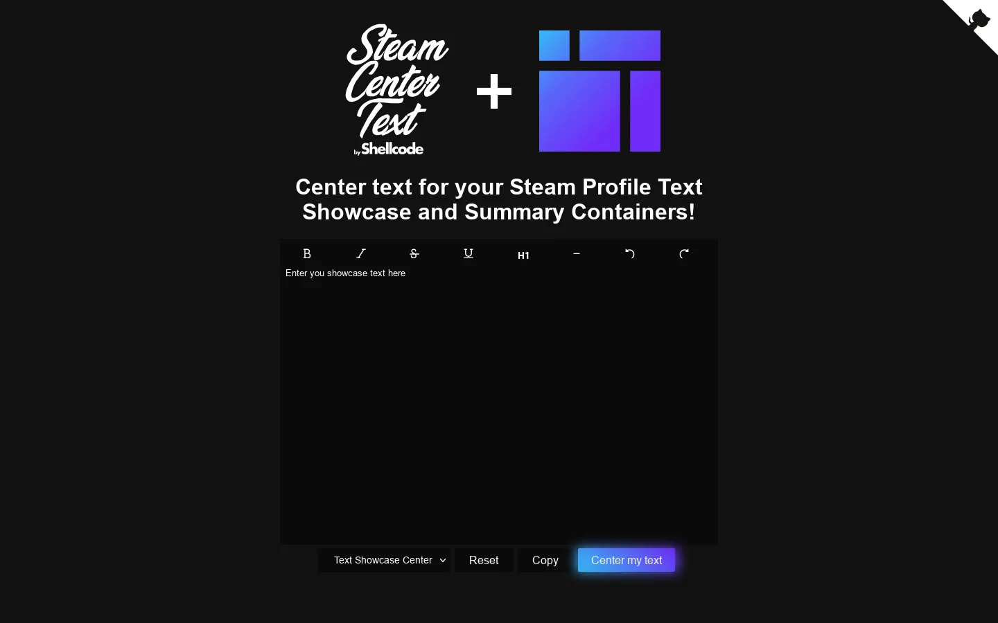 Steam.Design Center Text Homepage screenshot