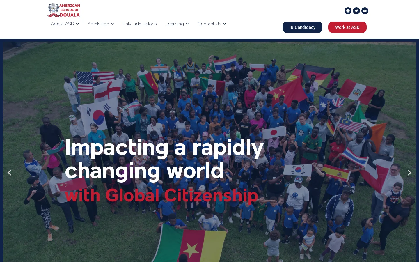 American School Douala – High Quality Education to International Standards Homepage screenshot