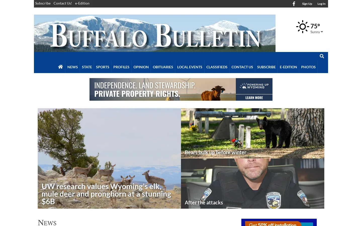 buffalobulletin.com Homepage screenshot