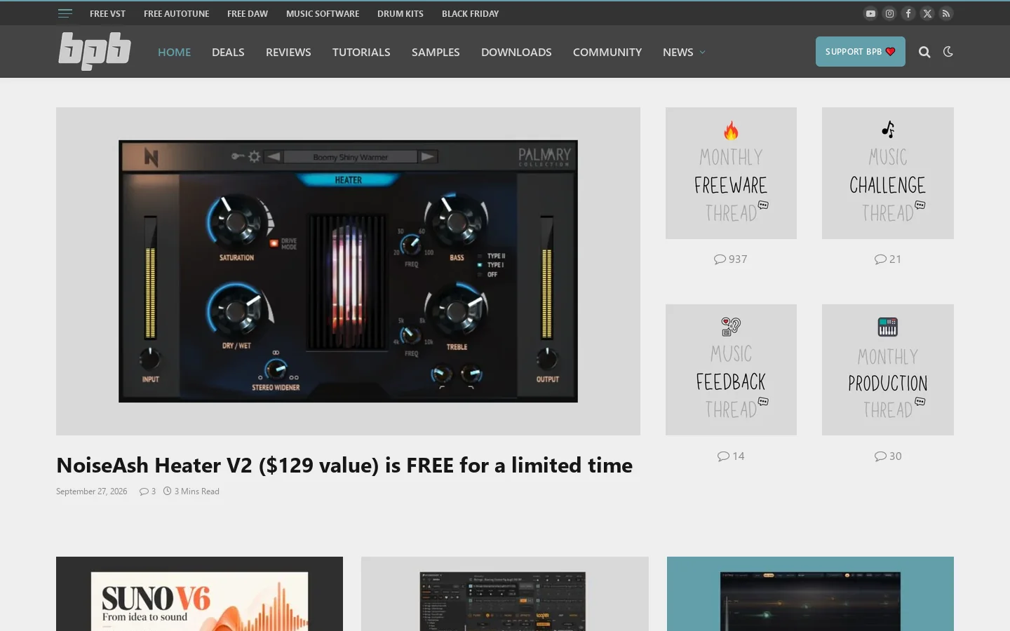 Bedroom Producers Blog Homepage screenshot