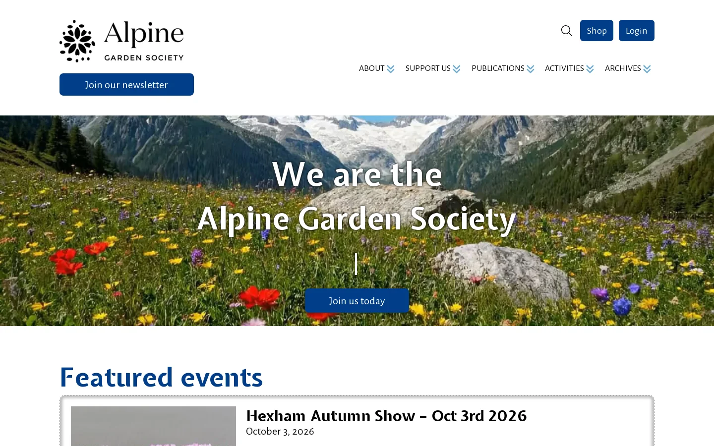 Alpine Garden Society Homepage screenshot