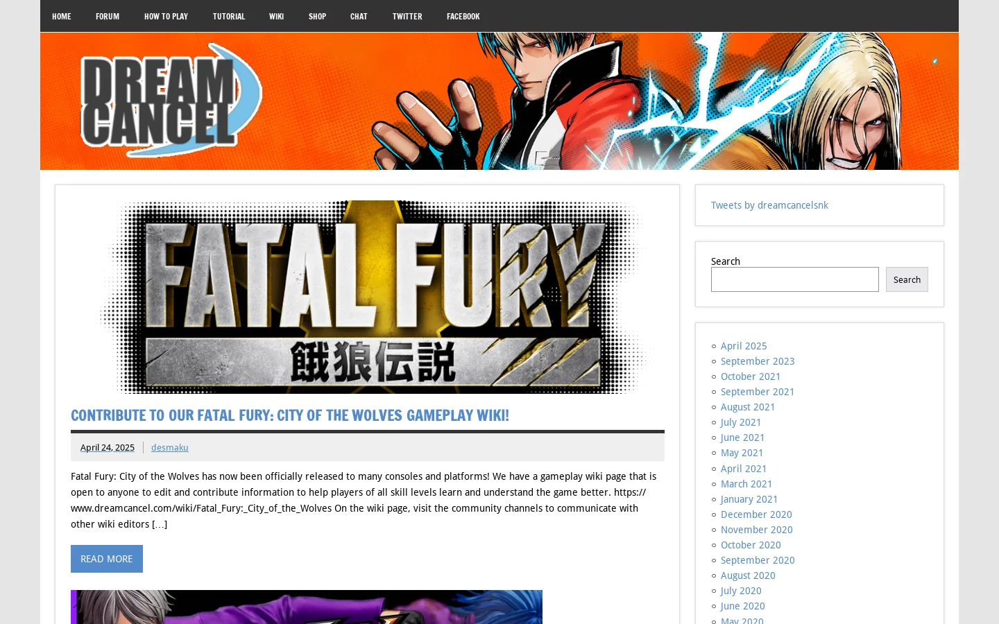 Dream Cancel Homepage screenshot
