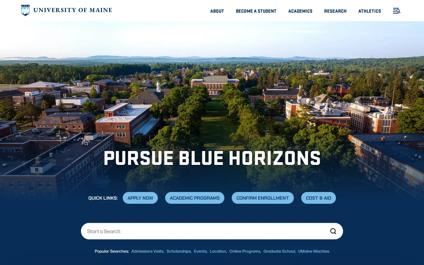 The University of Maine Homepage screenshot