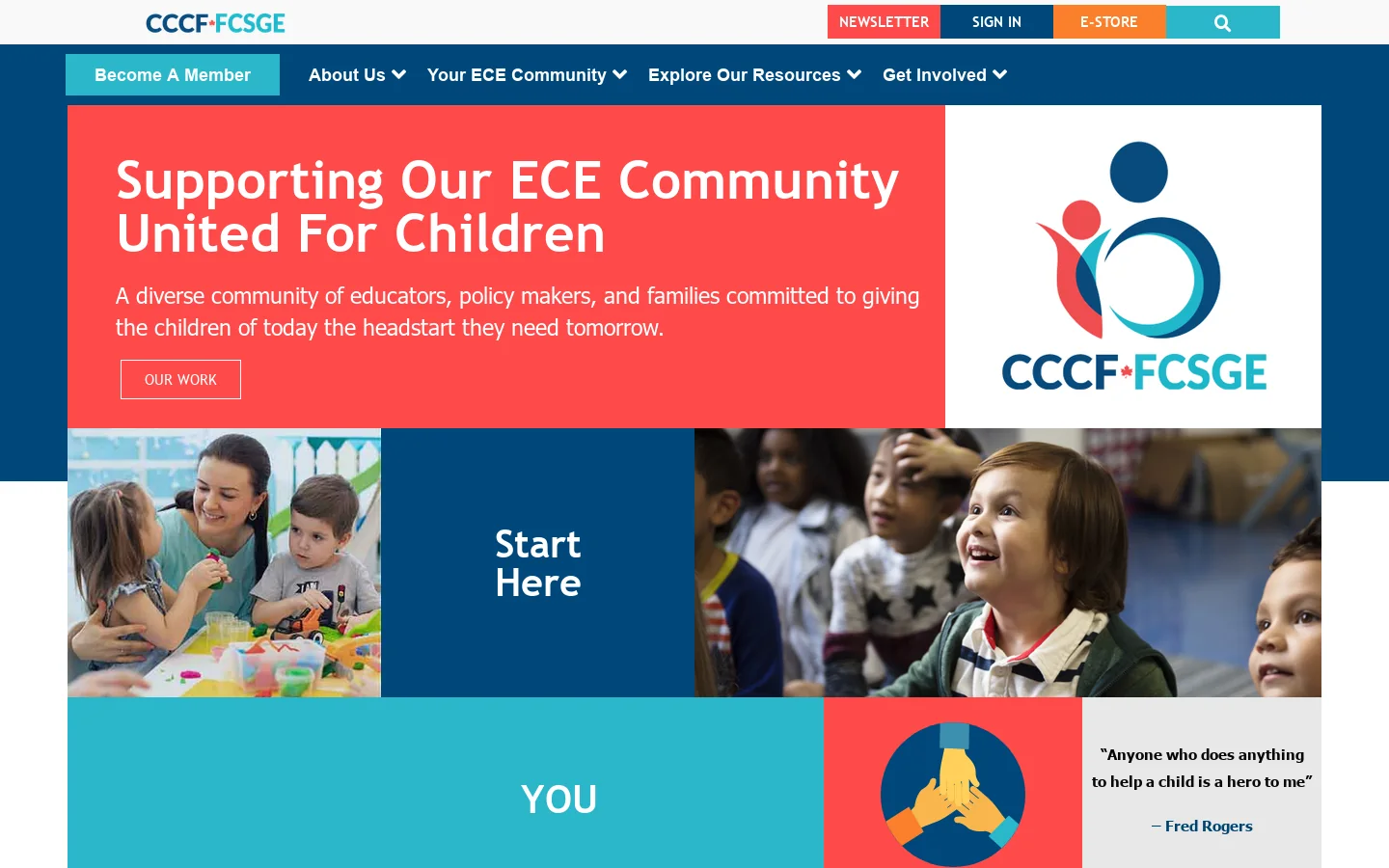 the Canadian Child Care Federation: Your ELCC Community Homepage screenshot