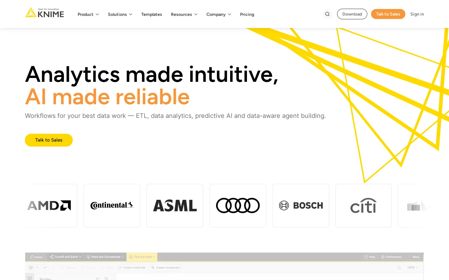 KNIME Homepage screenshot