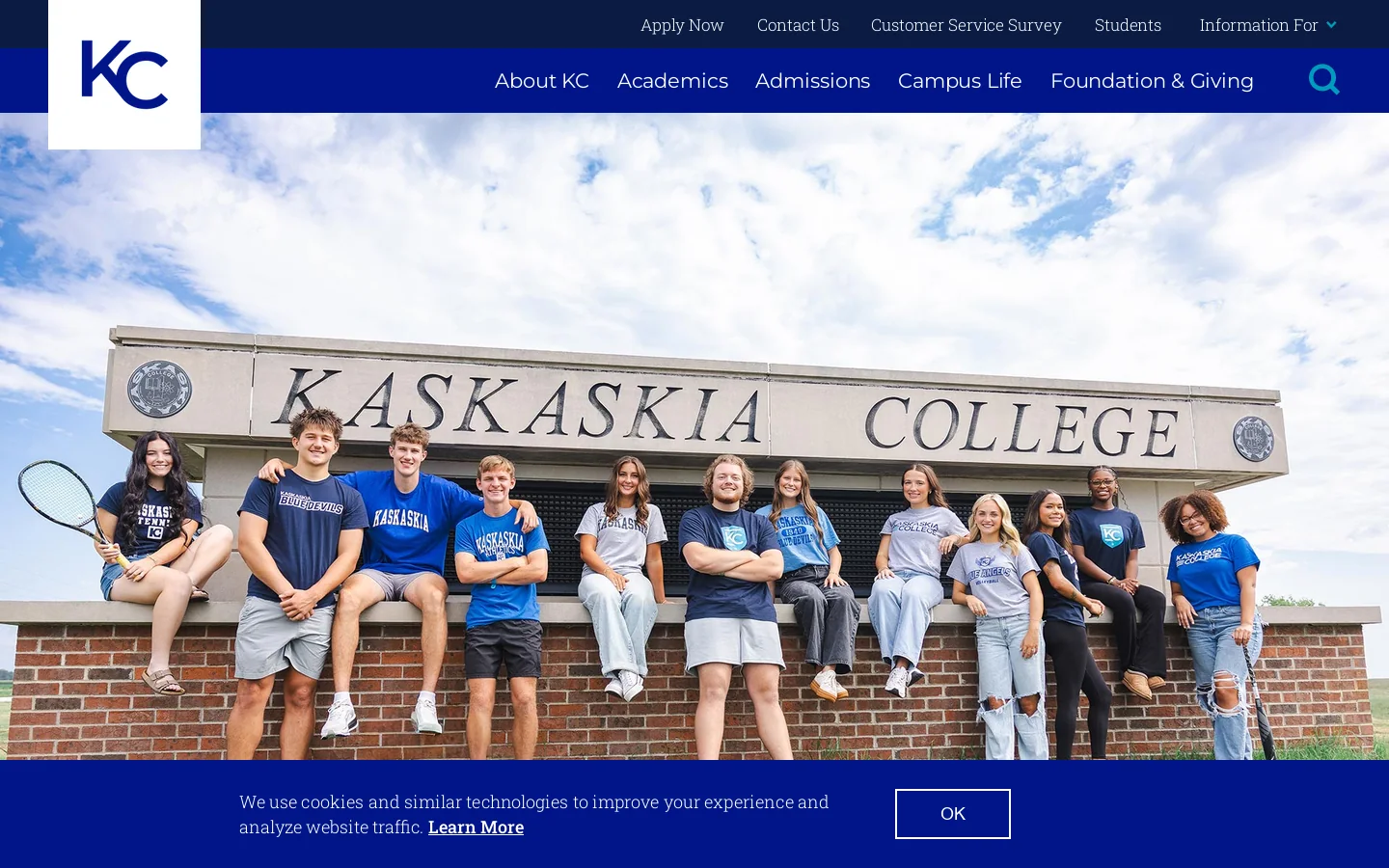 Kaskaskia College Homepage screenshot