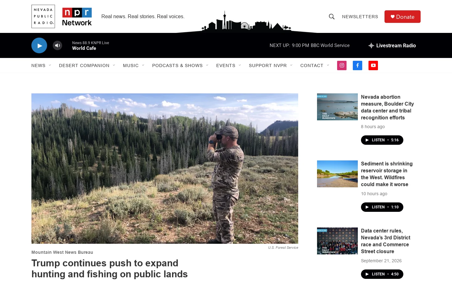 NPR Las Vegas | Nevada Public Radio (KNPR 88.9) Homepage screenshot