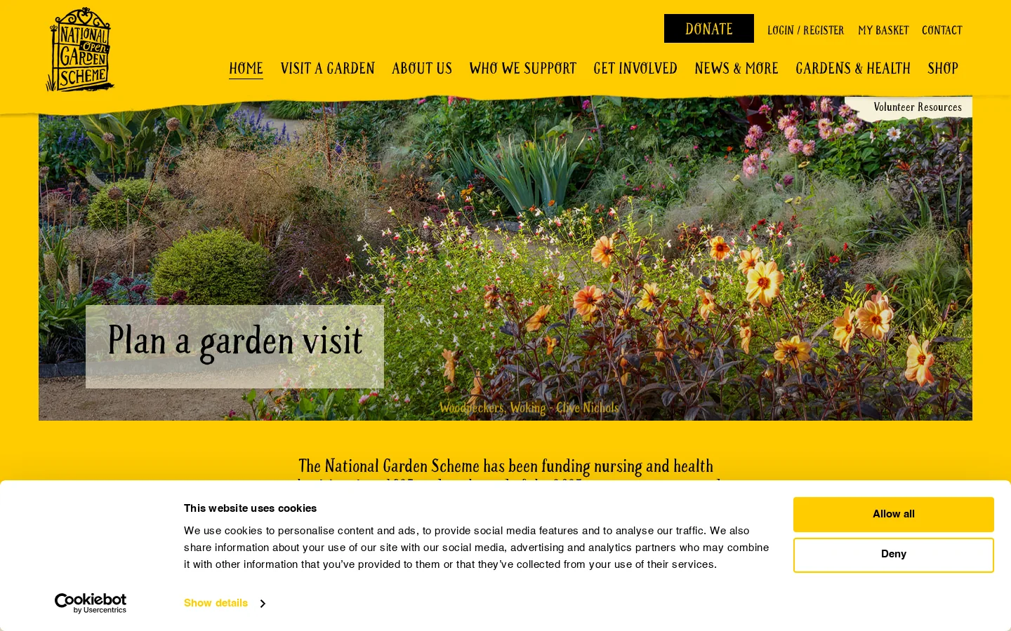 Home - National Garden Scheme Homepage screenshot