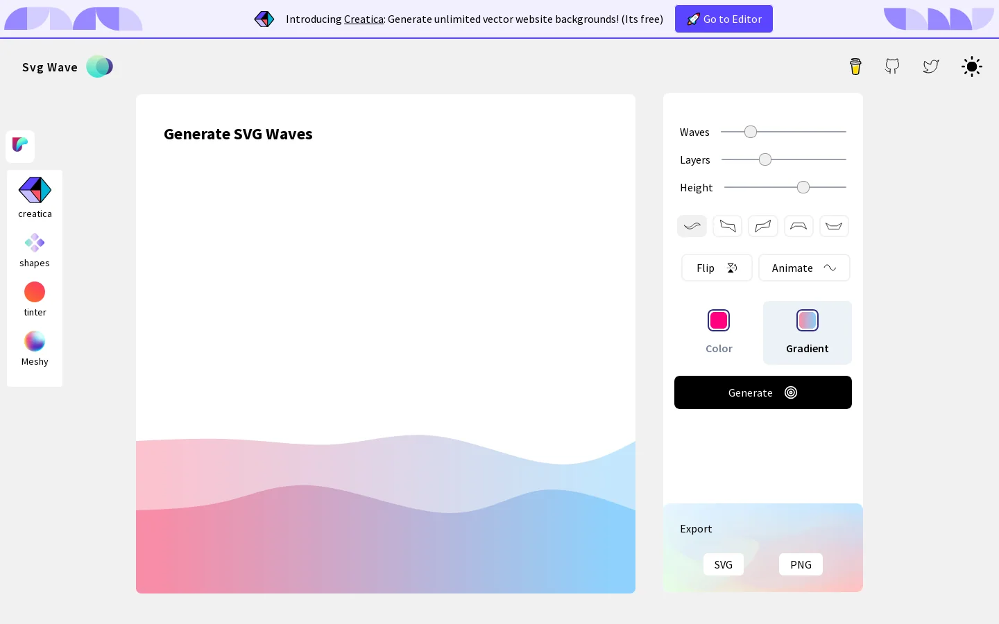 Svg Wave Homepage screenshot